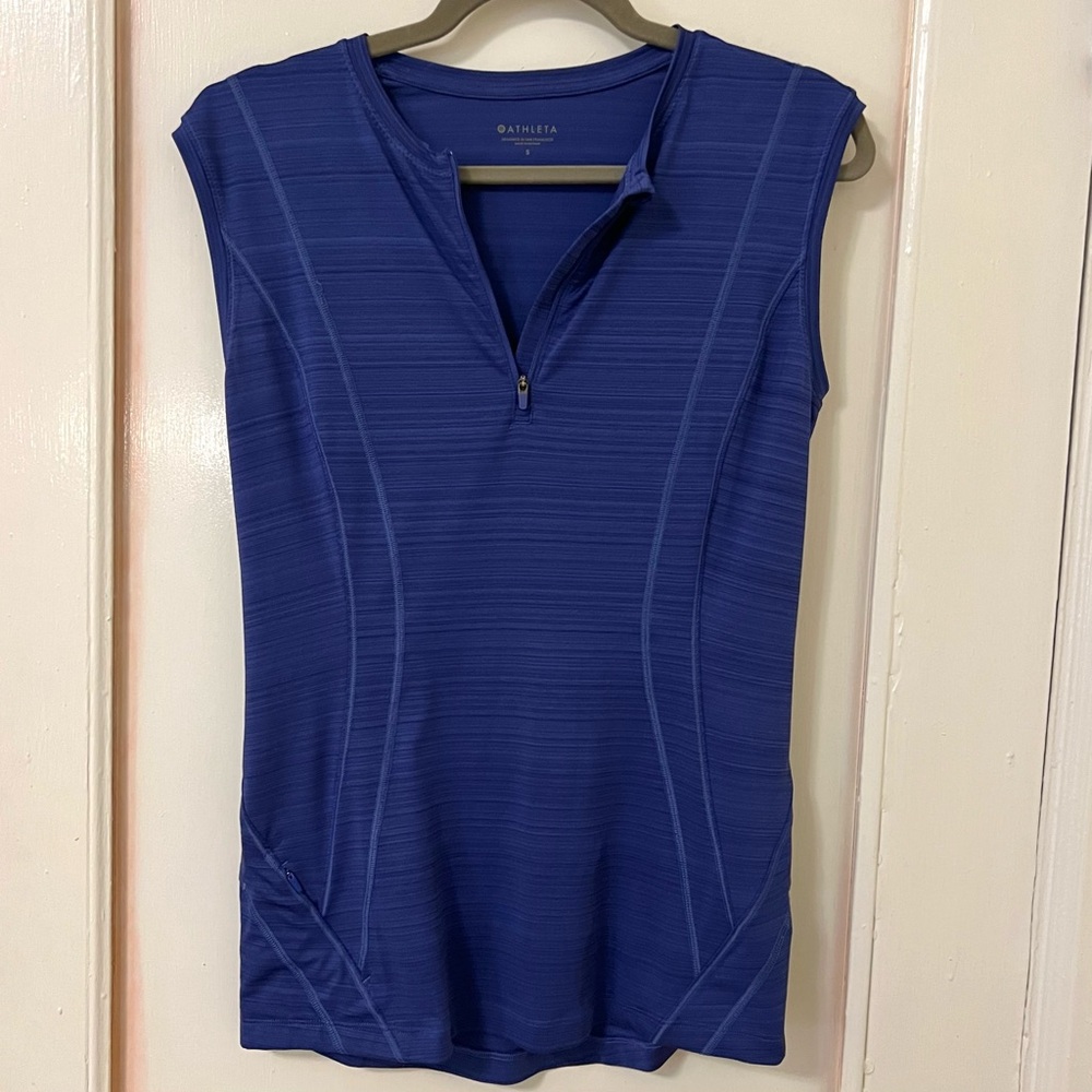 ATHLETA Pacifica Illume UPF Fitted Tank top workout shirt sleeveless pockets